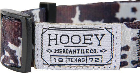 Hooey Nomad Dog Collar, Durable Polyester Webbing with Graphic-Inspired Prints, Just Cow, Medium