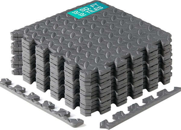 Yes4All EVA Interlocking Mats, Puzzle Floor Tiles, Foam Floor Padding with Border