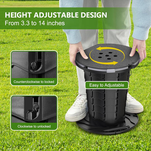 350LBS BLIKA Upgraded Retractable Portable Toilet with Soft Cushioned Seat, Foldable Camp Toilet for Adults & Kids