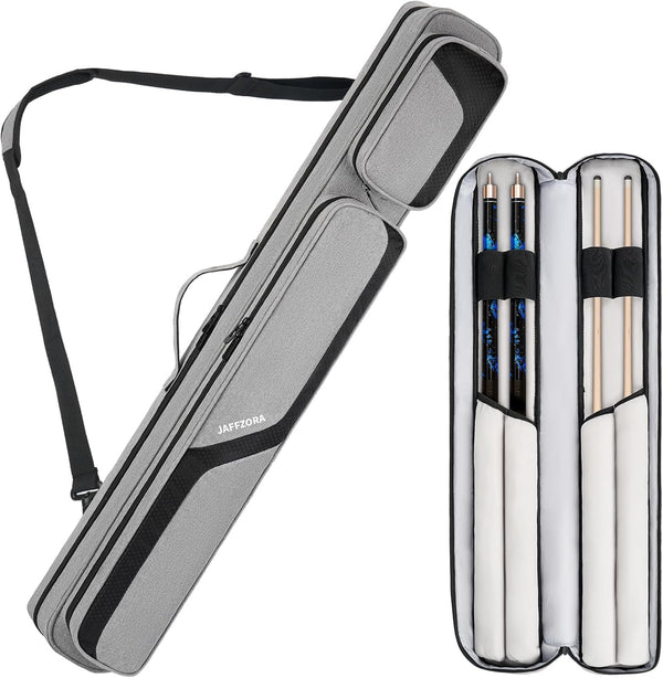 Jaffzora Pool Cue Case, Pool Stick Carrying Case Holds Butts and Shafts, Billiard