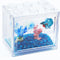 Stackable Mini Fish Tank Aquarium Kit, 3/5 Gallon Rectangular Fish Bowl with Gravel Decoration