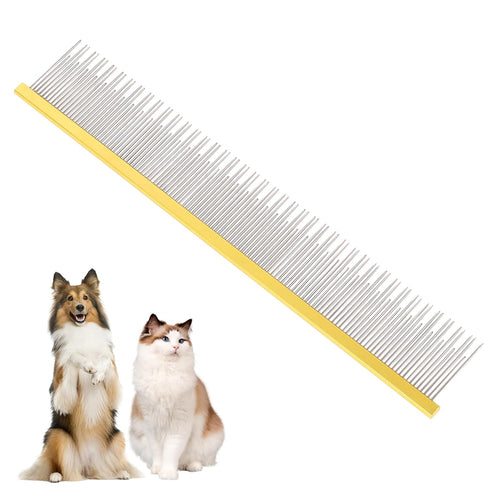 SUSOOK 8.5 Inch Dual Tooth Pet Comb for Mats and TanglesProfessional Grooming Comb