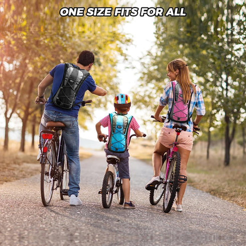 Hydration Backpack with 2L Bladder - Water Pack for Men Women Kids for Running Hiking Biking