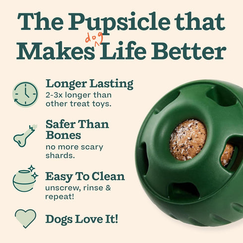 WOOF Starter Pack - Pupsicle Interactive Dog Toys, Silicone Dog Treat Mold and Pupsicle Refill Pops Chicken for Large
