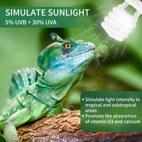 LUCKY HERP 5.0 26W Compact Fluorescent UVA UVB Light Tropical Terrarium Lamp for Reptiles