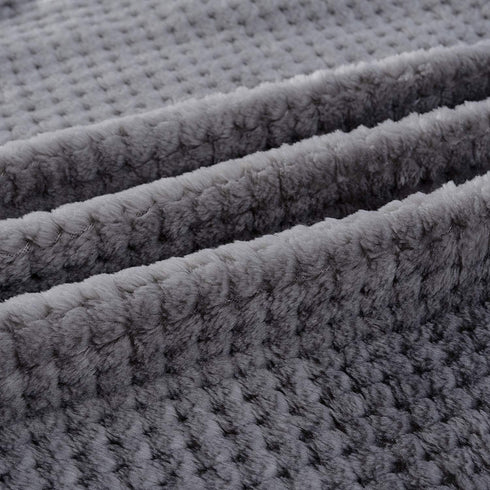 Warm Soft Fuzzy Dog or Cat Blanket, Plush Fleece Throws for Bed, Couch, Sofa, Travel (M/32" x 40", Grey)