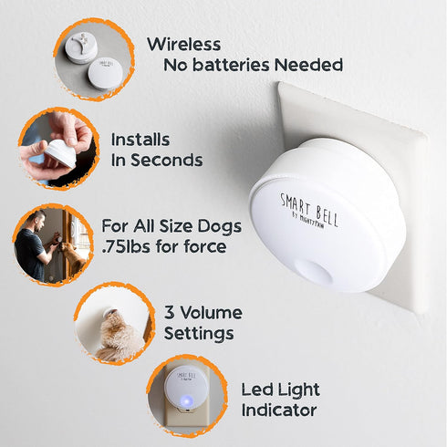 Mighty Paw 2.0 Communication (2 Pack) Smart Bell Potty Training Button for Dogs & Puppies Train Your Dog to Ring The