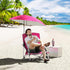 330lbs Backpack Goplus Beach Chair with Umbrella, Folding Chairs for Adults with Adjustable Parasol, Comfy Armrest