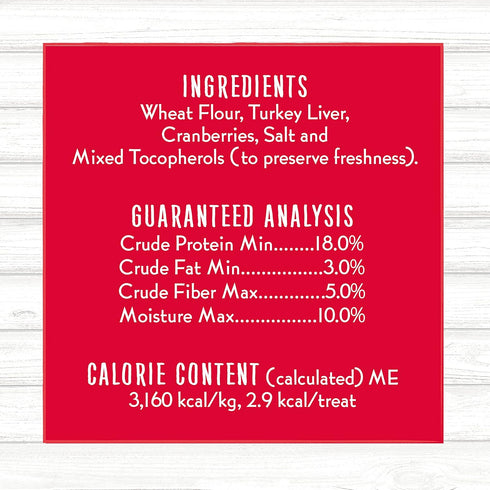 Charlee Bear Dog Treats - Crunchy Low Cal Training Treats for Small Dogs, Turkey Liver & Cranberry (16oz, 4 Pack)