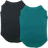 Chol&Vivi 2pcs Plain Dog Shirt - Blank Cotton Sleeveless Apparel for All Breeds, Black and Dark Green