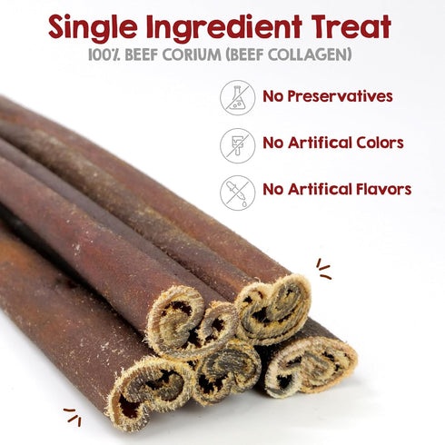 6 Inch 10 Riley's Beef Collagen Sticks for Dogs, Collagen Chews for Dogs, Bully Stick & Rawhide Alternative, Long