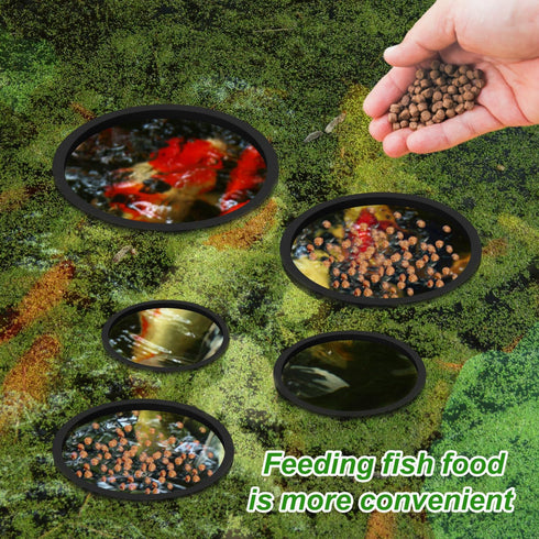 5pcs Aquarium Floating Plant Rings, 5 Sizes Foam Fish Feeding Rings for Keeping Floating Plants in Place, Black