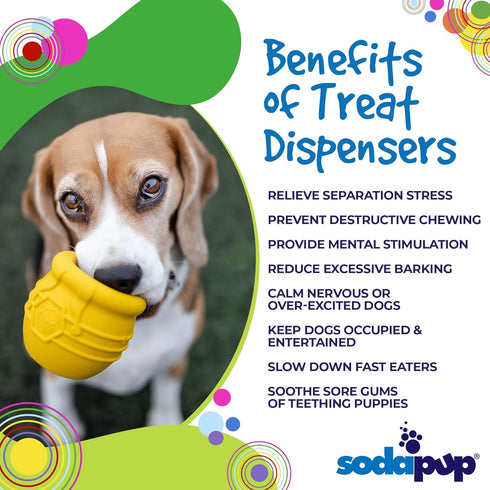 SodaPup Honey Pot – Durable Dog Treat Dispenser & Enrichment Toy, Non-Toxic Natural Rubber for Chewing