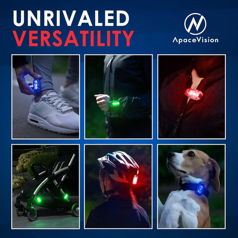 LED Safety Light (2 Pack) + Free Bonuses | Clip On Strobe/Running Lights for Runners, Dogs, Bike, Walking