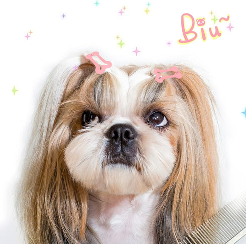 40 Pieces Hair Clips for Dogs, Cute 1 Inch Puppy Dog Barrettes, Multicolor Hair Accessories for Pet Grooming