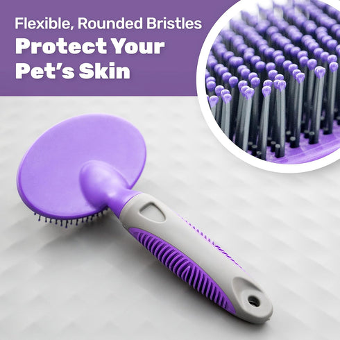 Hertzko Dog Brush, Soft Pin Bristle Pet Brush for Dogs and Cats, Grooming Tool for Long and Short Haired Pets