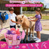 9Pcs Set Horse Grooming Brush Kit, Horse-Brush with Organizer Tote Bag, Shower Brushes, Braiding Comb, Sweat Scraper