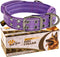 Heavy-Duty Dog Collar with Handle by ADITYNA, Reflective Purple for Large Dogs, Wide, Thick, Tactical, Soft Padded