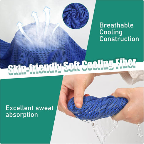 Haoteey Pack 30, 40"*12" Cooling Towels of Neck Cool Towel Bulk, Cold Towels for Neck and Face, Cooling Rags Sports