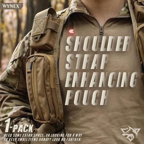 WYNEX Molle Accessories Pouch Double Zipper Pocket Version Tactical Bag with Shoulder Strap