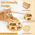 DRAGONCEE Cat Ball Track Toy with Puzzle Top, Interactive Cat Toys for Indoor Cats with Spinning Balls, Wooden Cat Ball