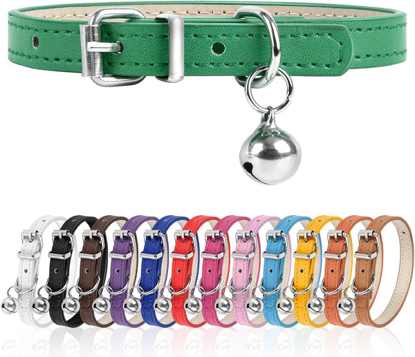 XXS Adjustable Dog Collar for Teacup, 3/8 inch Width for Small Medium Large Dogs (Green, XXS)