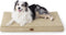 Bedsure Extra Large Orthopedic Dog Crate Bed - Waterproof Dog Bed with Removable Washable Cover, Khaki
