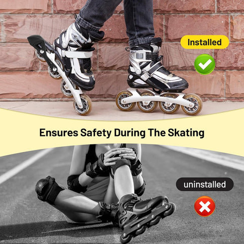 Universal Inline Roller Skating Safety Brake Pad, Non-Slip Block Pad for Roller Skate Brakes, Black