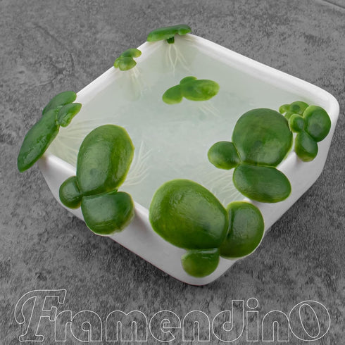 Framendino 36 Pack Artificial Mini Duckweed with Root for Aquarium Fish Tank Decor