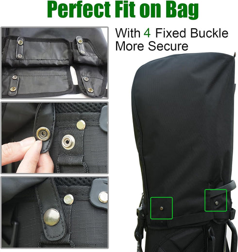 Golf Bag Rain Cover Hood - Universal 1680D Nylon Waterproof Material, Dustproof Club Protector