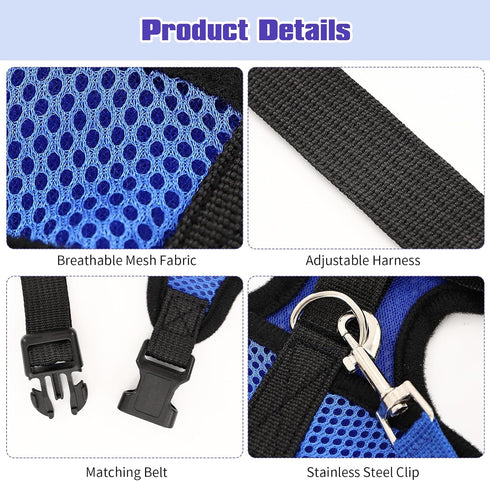 LUODAKA 4Pcs Adjustable Chicken Harness Safe Convenient Breathable Comfortable Suitable for Small Animal Training Can