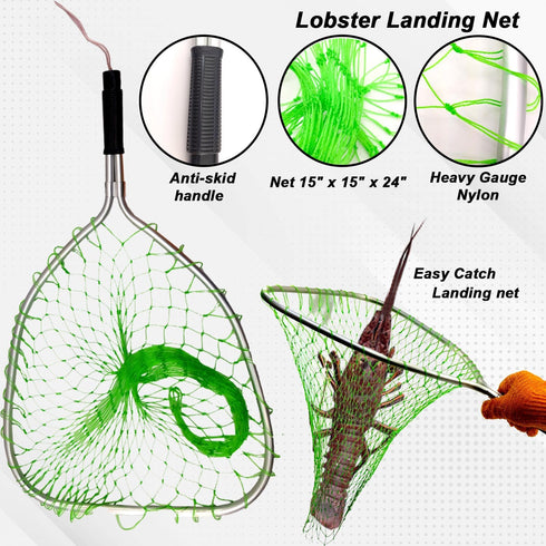 Ultimate Lobster Catching Kit for Snorkeling & Scuba Diving - Net, Tickle Stick, Gauge & Bag Included