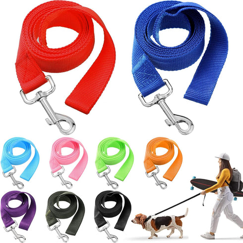 Sanwuta 9 Pack Nylon Dog Training Leash, 6 ft for Small and Medium Dogs, Puppy Traction Rope for Training, Play, Camping