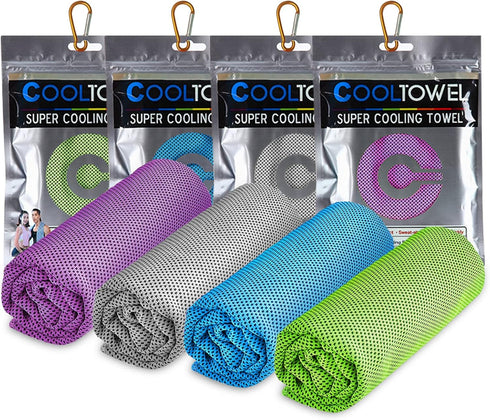 TWGJM Cooling Towel for Neck, 4 Pack Chilly Towel (40"x12") , Soft Breathable