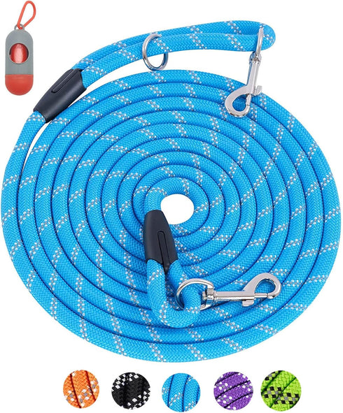 Long Dog Leash for Training 16FT/30FT/50FT/100FT, Reflective Rope Check Cord for Large Medium Small Dogs Walking and