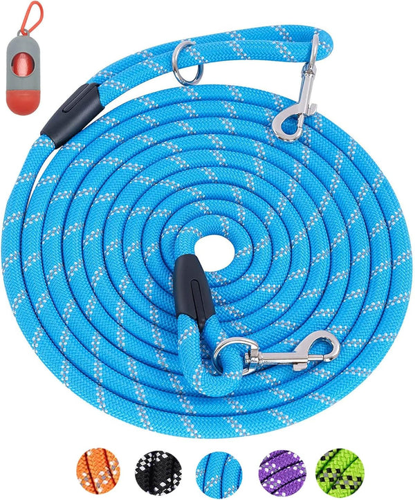 Long Dog Leash for Training 16FT/30FT/50FT/100FT, Reflective Rope Check Cord for Large Medium Small Dogs Walking and