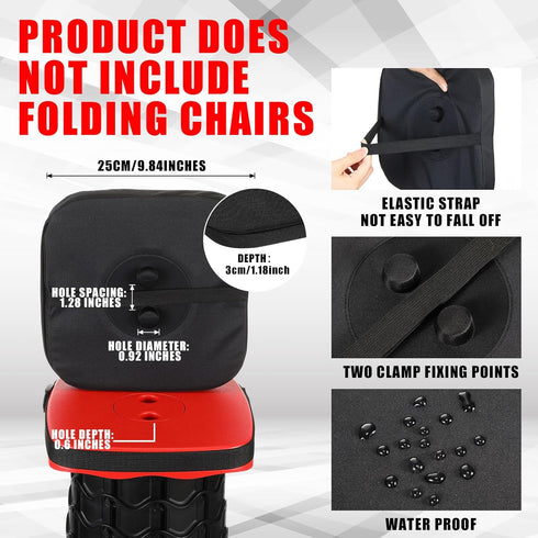 1 Pack Suzile Square Telescopic Stool Cushion (Exclude Chair) with Memory Foam Retractable Thickened Folding Stool