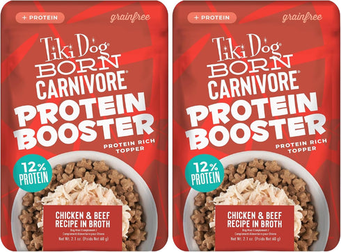 Tiki Dog Born Carnivore Protein Booster Dog Food Topper, Chicken and Beef