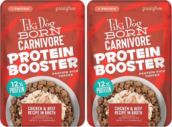 Tiki Dog Born Carnivore Protein Booster Dog Food Topper, Chicken and Beef