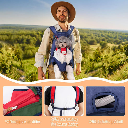 Dog Carrier Backpack, Pet Front Carrier for Small Medium Dogs, Hands-Free Cat Backpack, Airline Approved