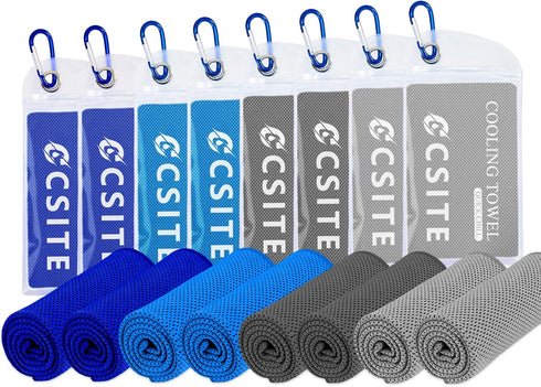 CSITE Cooling Towels for Neck and Face - 8 Pack 47x12 Inch