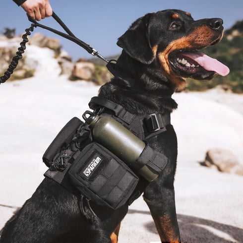 EXCELLENT ELITE SPANKER Tactical Military Dog Harness, Adjustable No-Pull Training Vest with Handle (Gry-S)