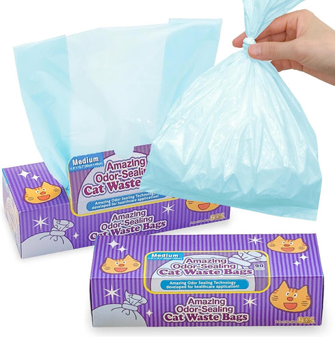 BOS Amazing Odor Sealing Cat Waste Disposal Bags - Durable and Unscented