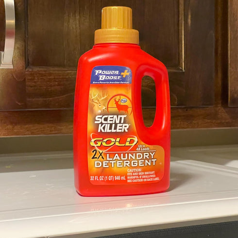 Eliminator,32 Ounces,(Pack 2) Scent Killer Gold Scent Free Laundry Detergent for Hunting Gear with Power Boost Plus