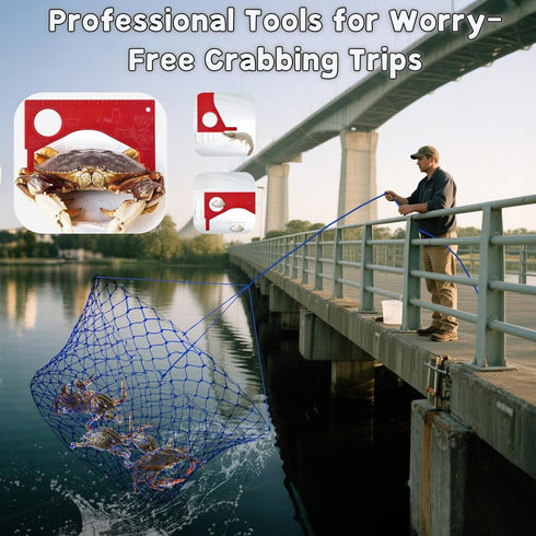 TKGRKL Foldable Crab Traps for Blue Crabs, Crab Trap with Harness and Bait, Crab Pots for Crabbing with Large Size Fish