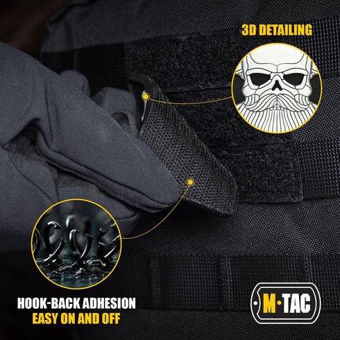 M-Tac Tactical Beard Skull Patch - Morale Patch for Military Gear, Army Patches for Clothes and Hats