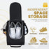Golkcurx Black Golf Shoe Bag for Travel, Zippered Sport Shoe Carrier with Side Accessory Pockets