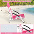 330lbs (1,Pink) GYMAX Beach Chair with Umbrella, Folding Low Beach Chairs with High Back, Adjustable Sunshade & Carry