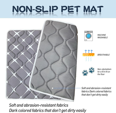 Dog Crate Mat - Ultra Soft Bed Mat for Sleeping with Anti-Slip Bottom, Washable Kennel Pad for Large Medium Small Dogs,