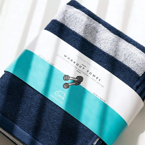 Luzia Striped Workout Towel for Sweat, Pack of 4, Premium Quality 100% Turkish Cotton for Gym